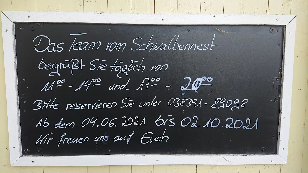 Speisekarte, Schwalbennest Restaurant