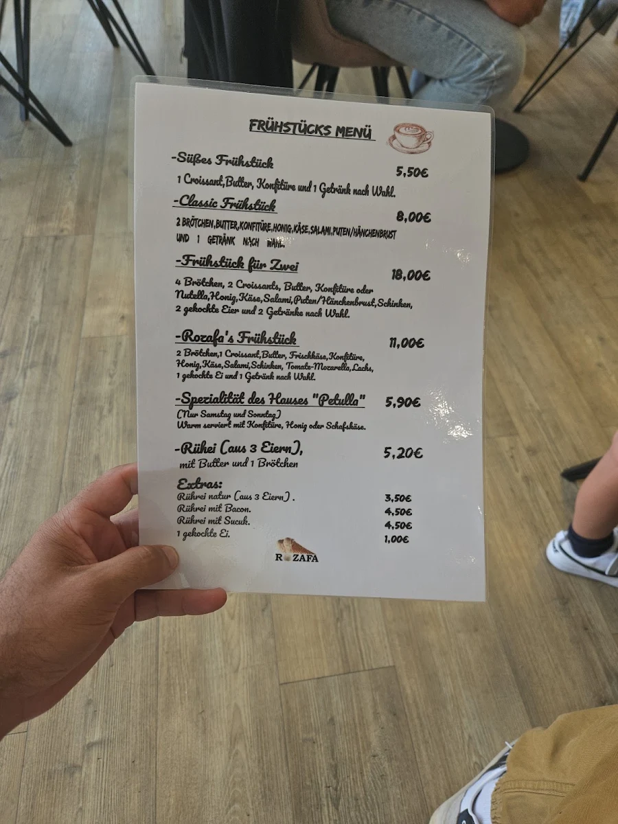 Speisekarte, ROZAFA EISCAFE