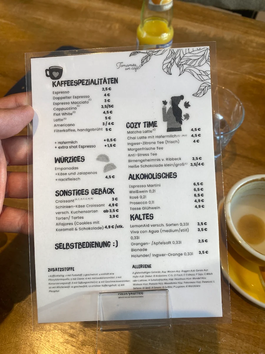 Speisekarte, roestkaffee Origins | Spezialitäten-Kaffeerösterei