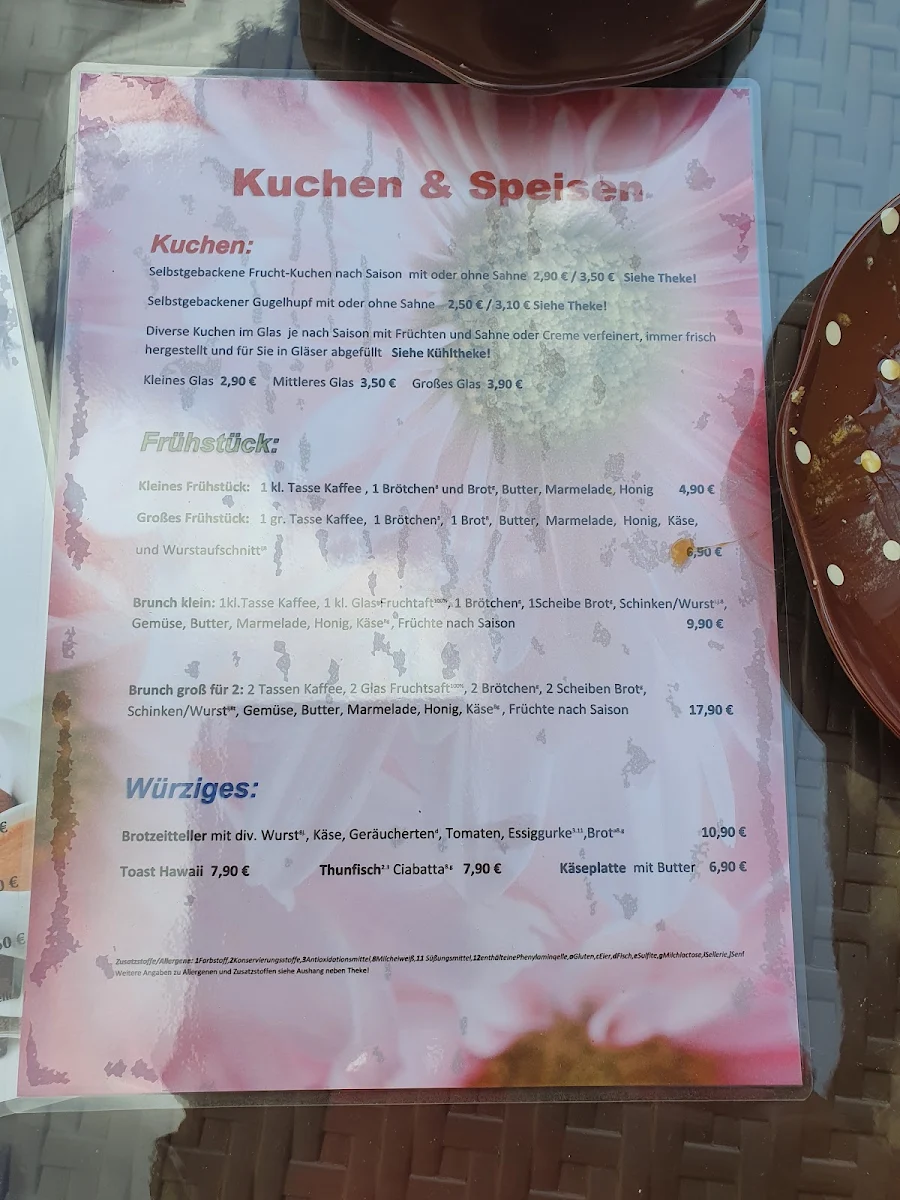 Speisekarte, Cafe & Kunst Bräugasse Erbendorf