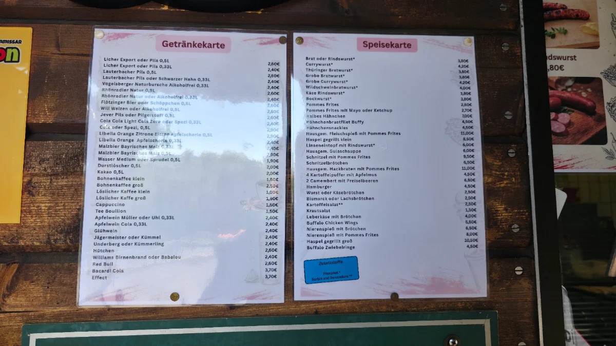 Speisekarte, Sandra Zinsheimer Imbiss