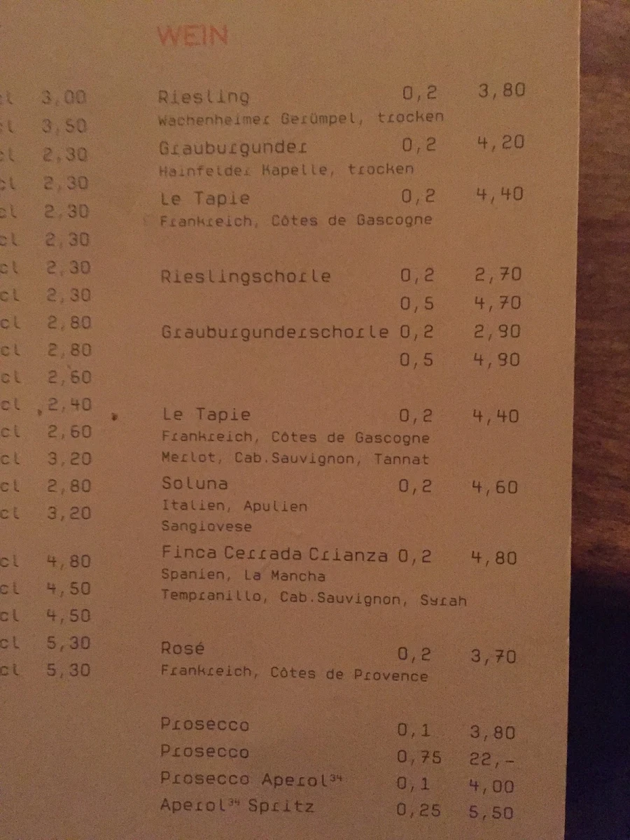 Speisekarte, P11 Café Bar - Filsinger & Inhülsen GbR