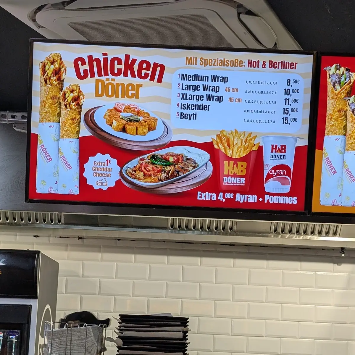 Speisekarte, HB Döner Heilbronn