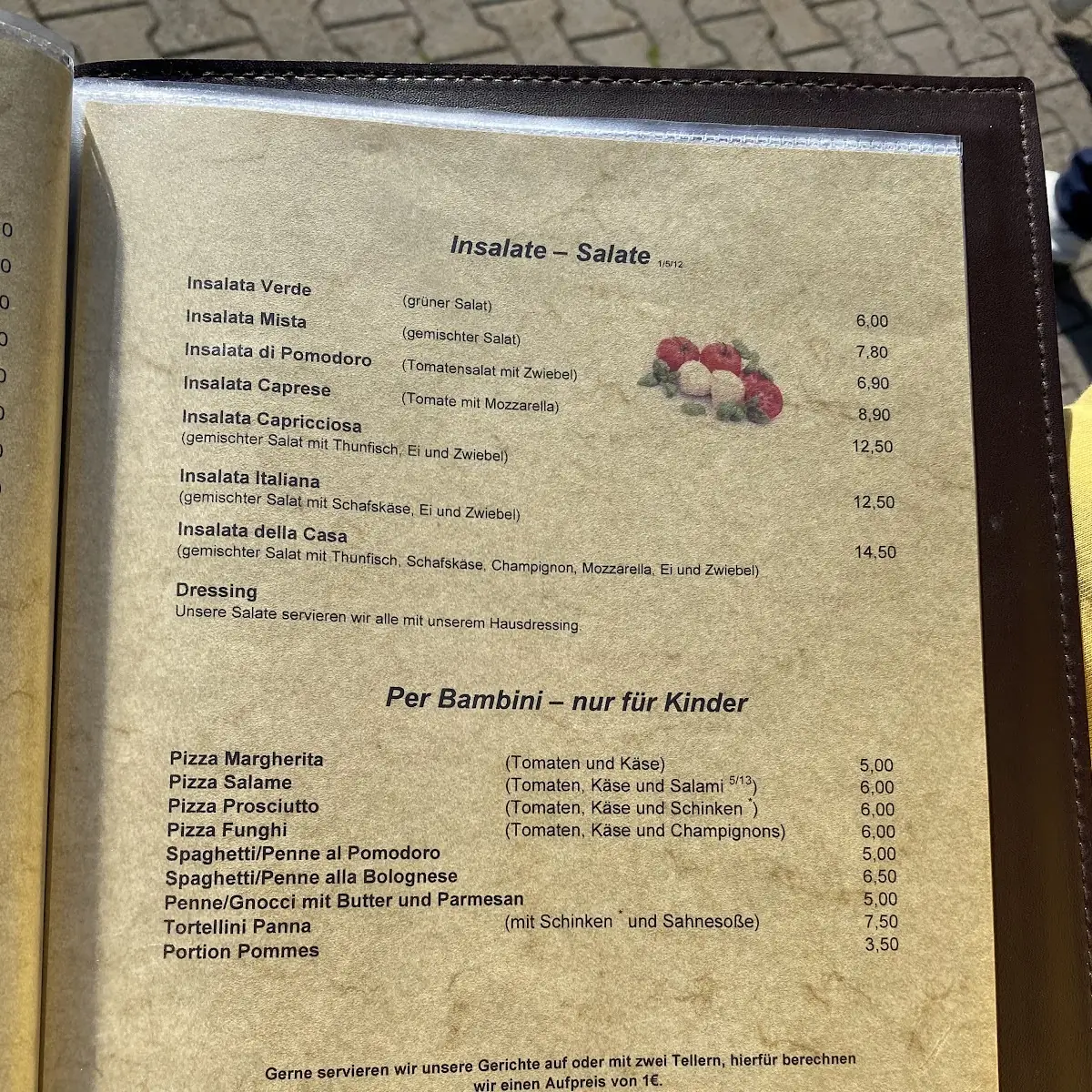 Speisekarte, Pizzeria Da Luigi Burglengenfeld