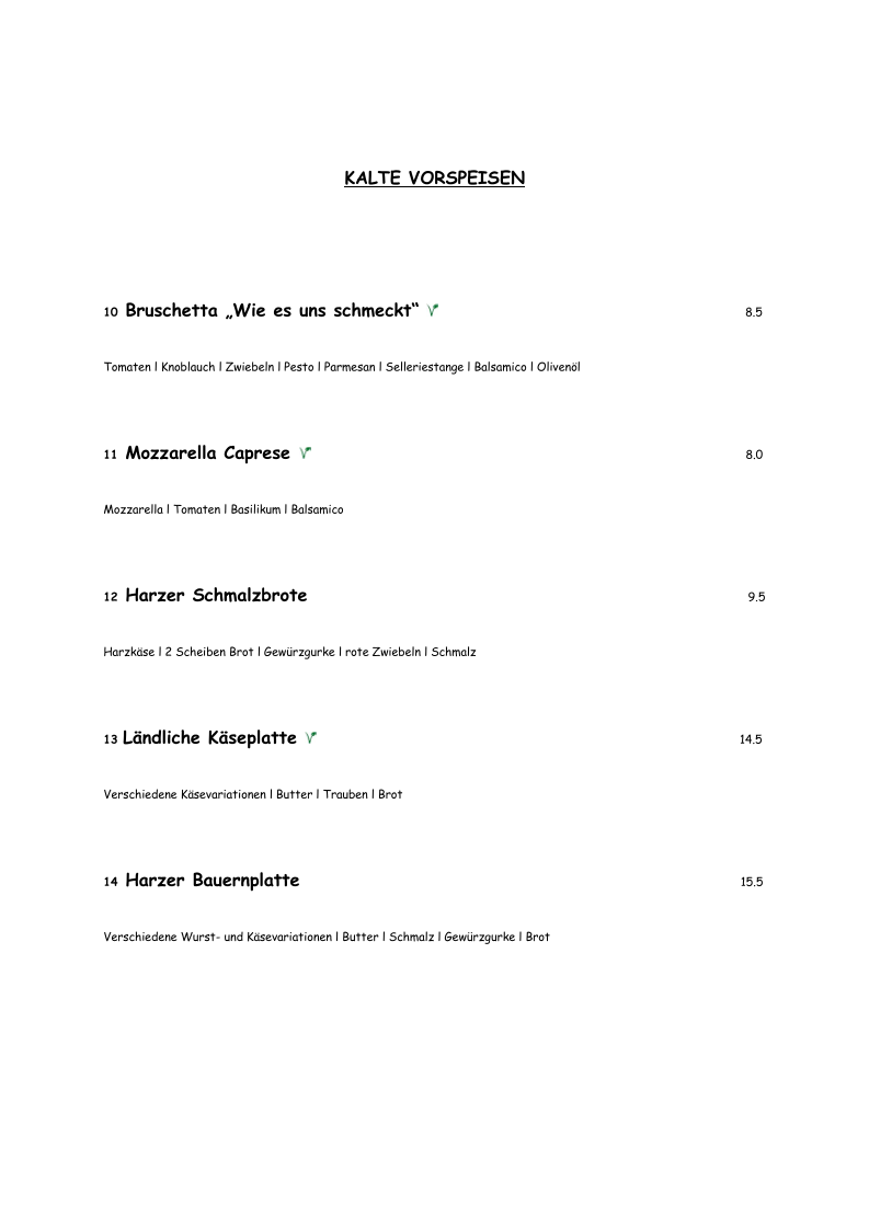 Speisekarte photo 2