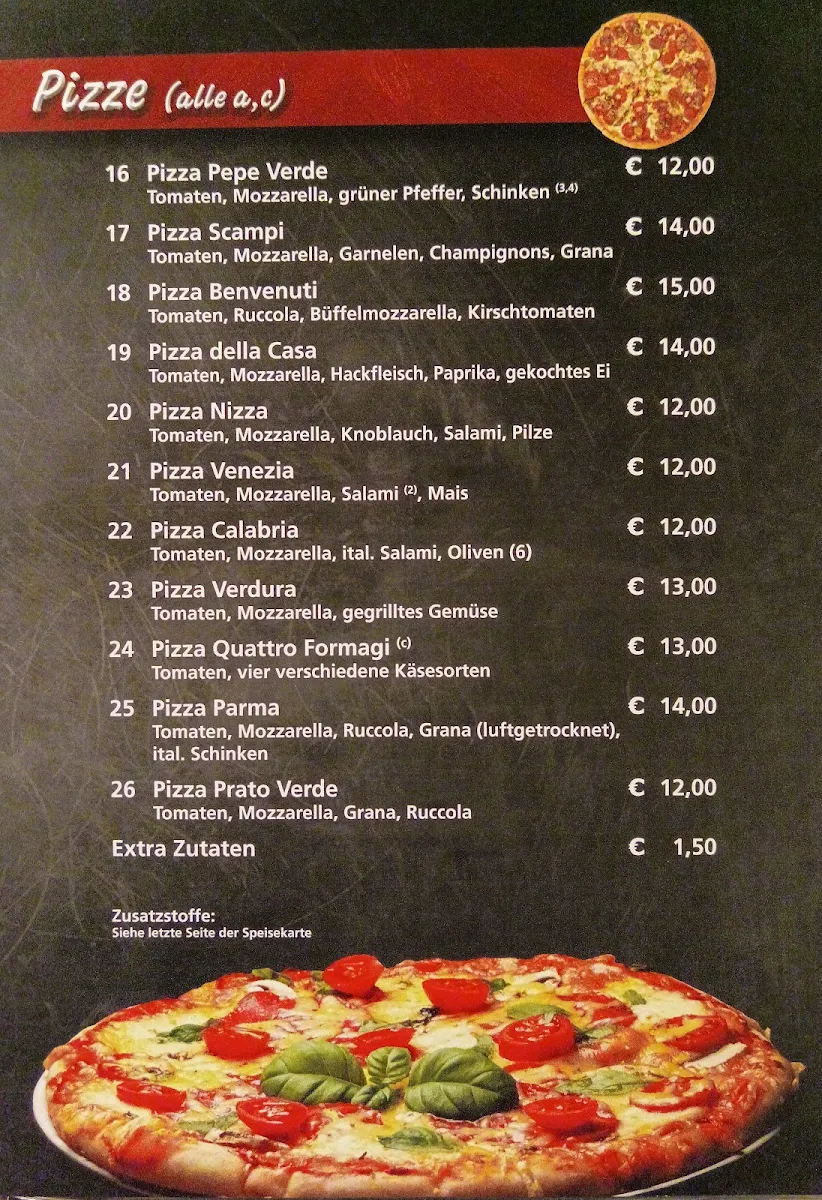 Speisekarte, Benvenuti (Becka - Kurze)