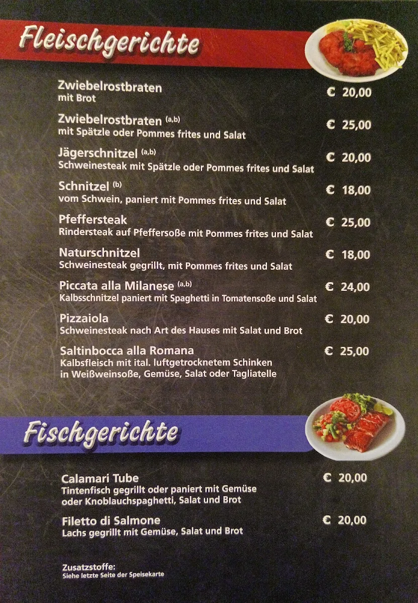 Speisekarte, Benvenuti (Becka - Kurze)