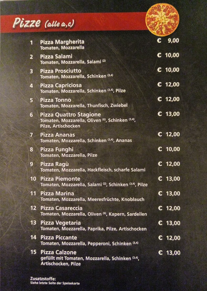 Speisekarte, Benvenuti (Becka - Kurze)