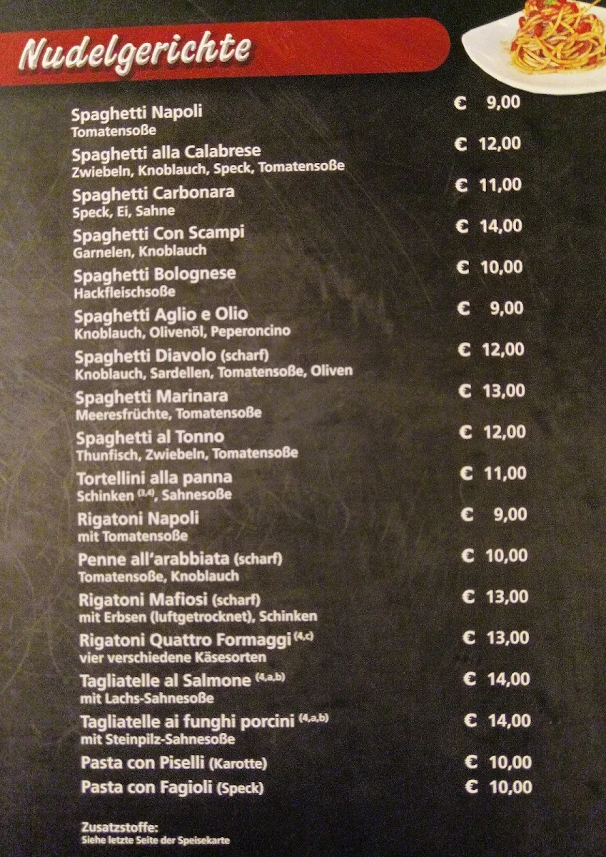 Speisekarte, Benvenuti (Becka - Kurze)