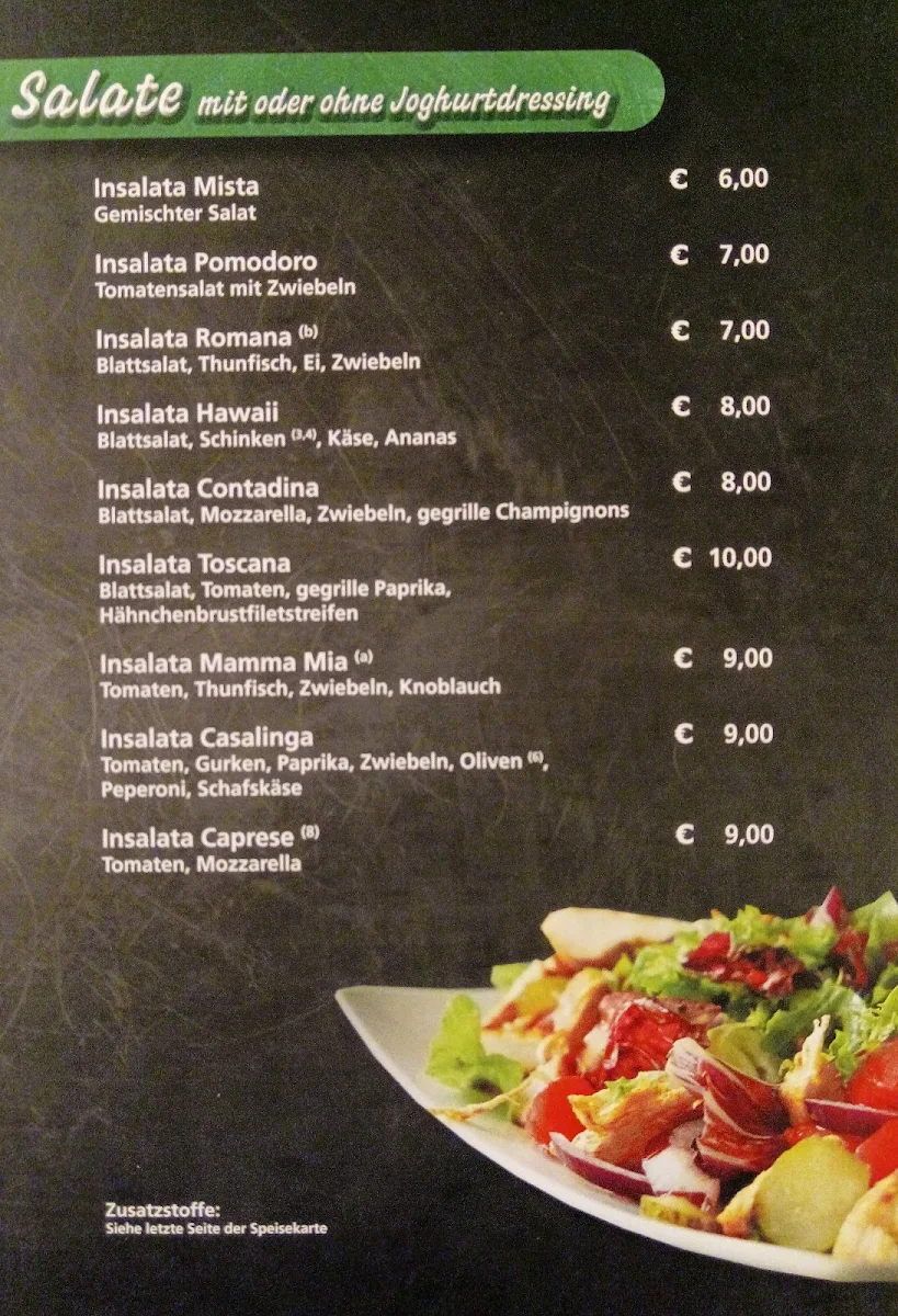 Speisekarte, Benvenuti (Becka - Kurze)