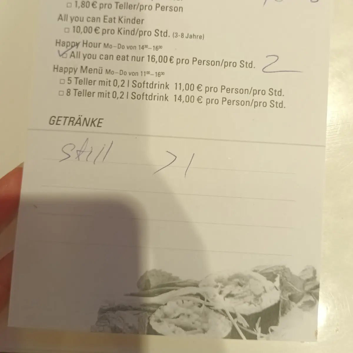 Speisekarte, Sushi & Nem