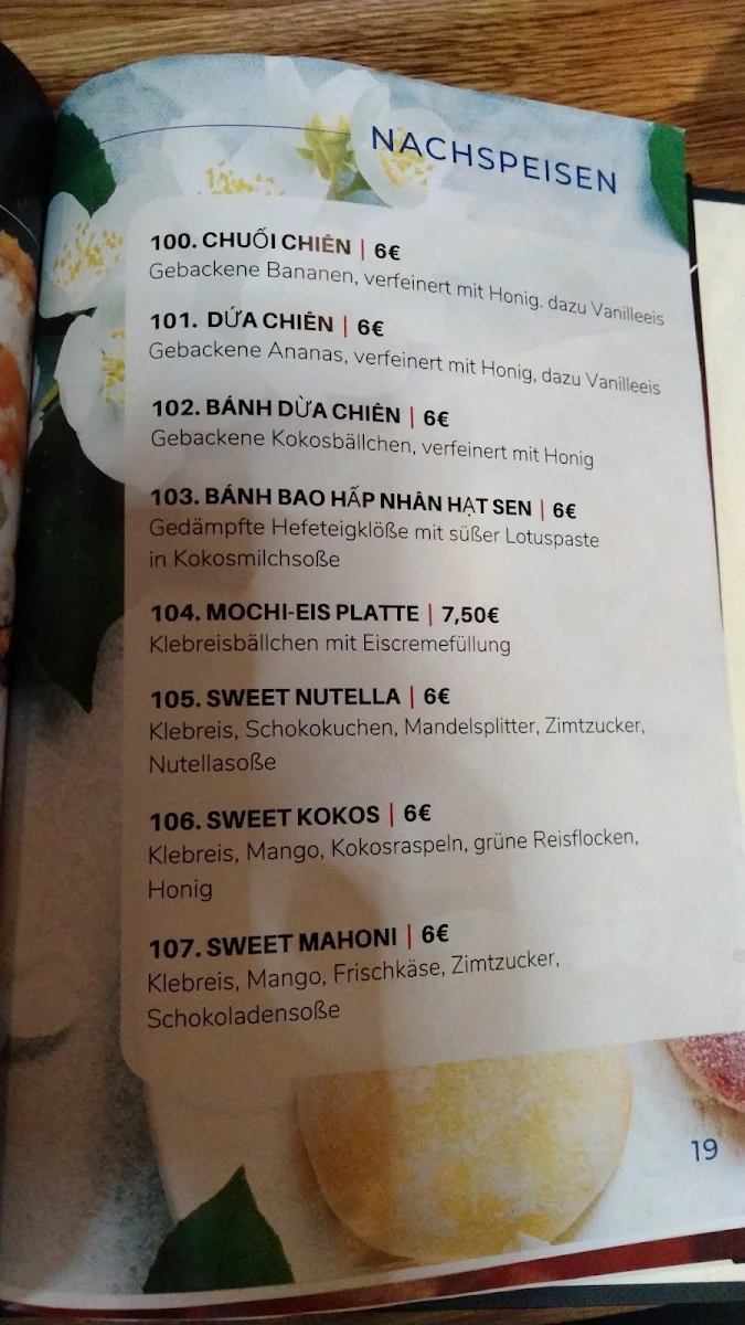 Speisekarte, HO Asia Cuisine