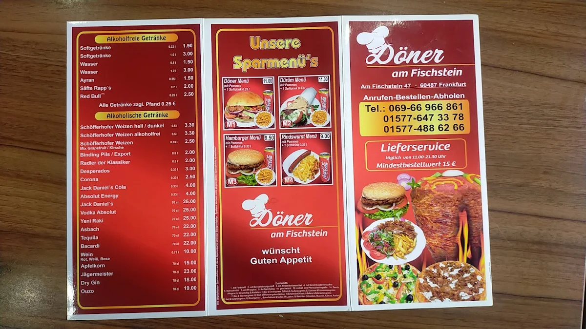 Speisekarte, Döner am Fischstein