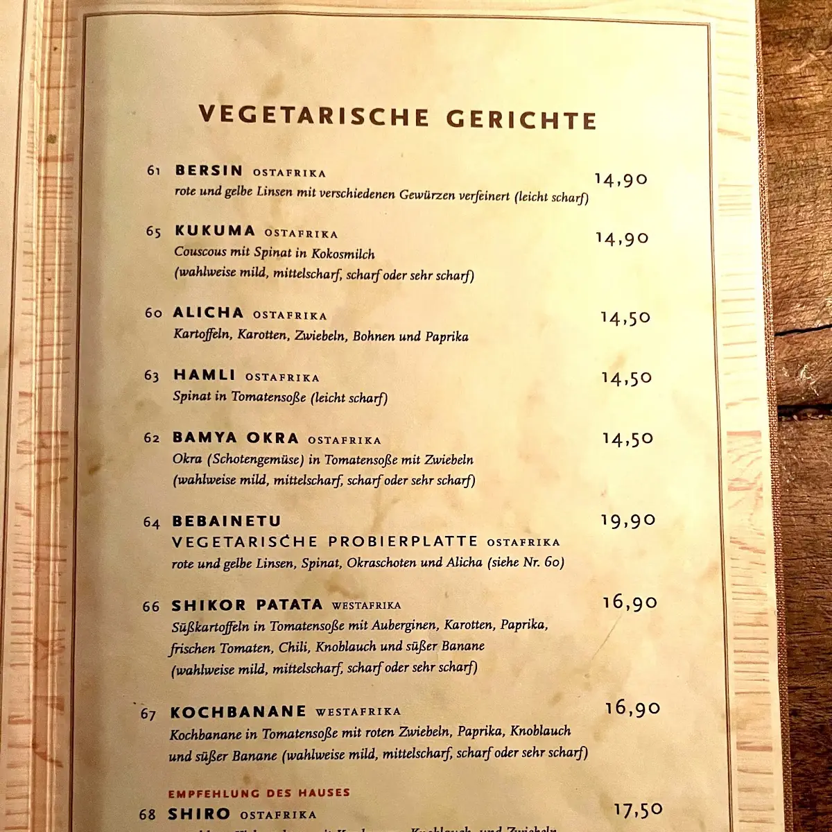 Speisekarte photo 1