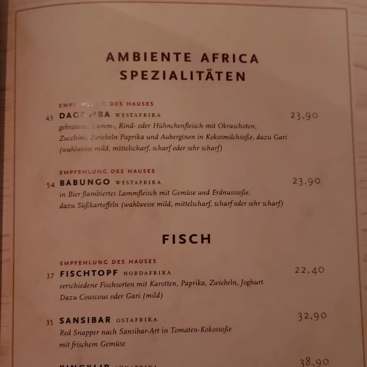 Speisekarte photo 2