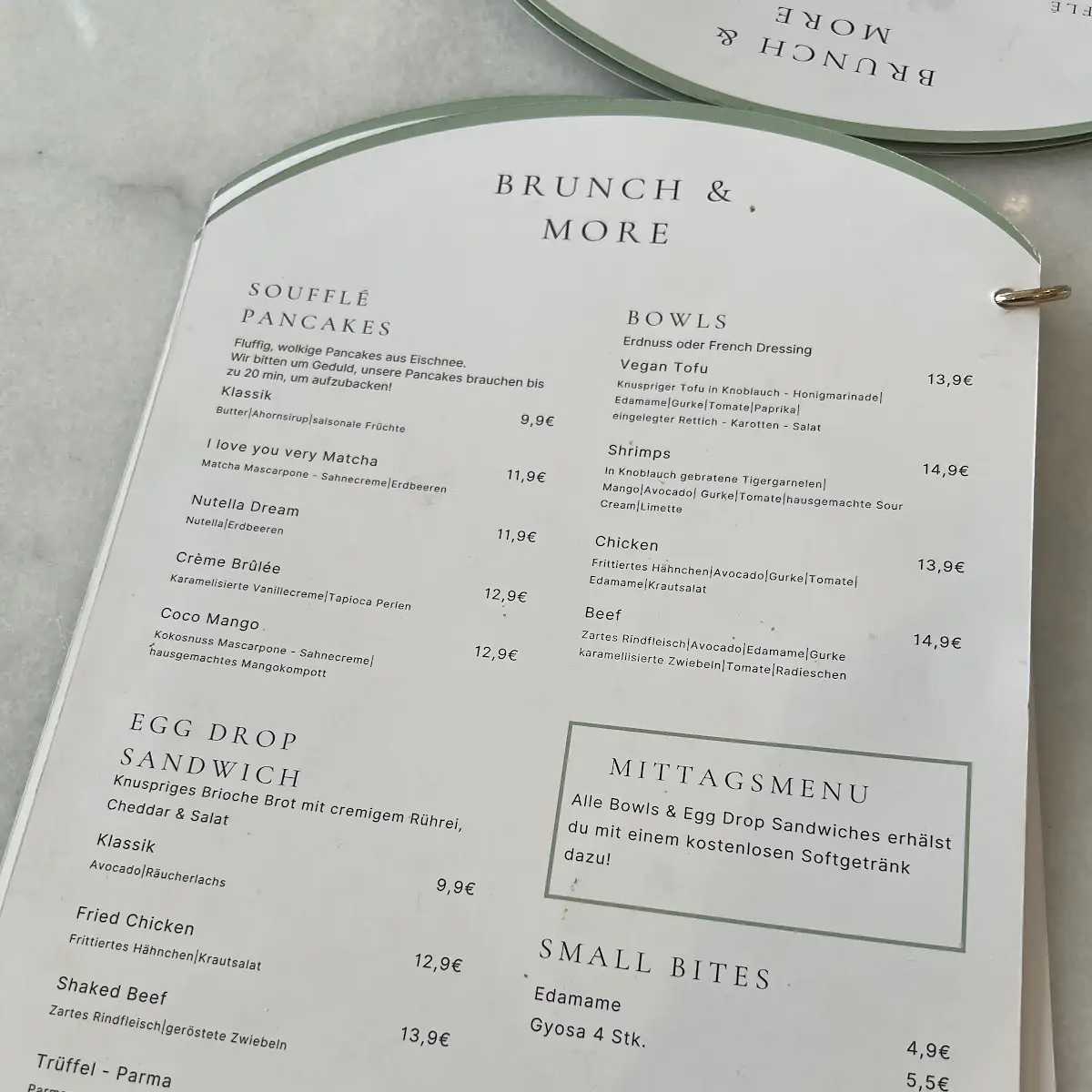 Speisekarte, Café Soufflé