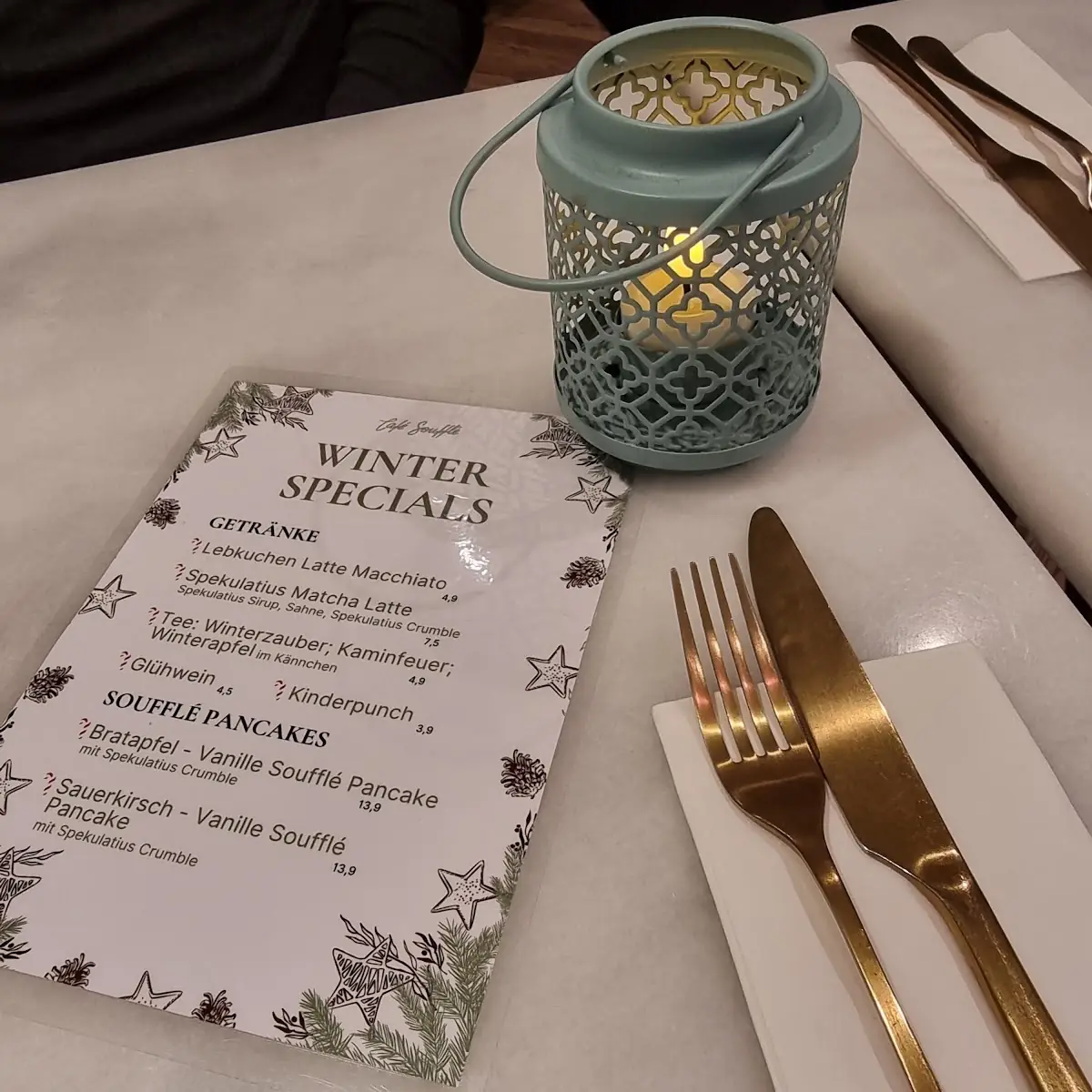 Speisekarte, Café Soufflé