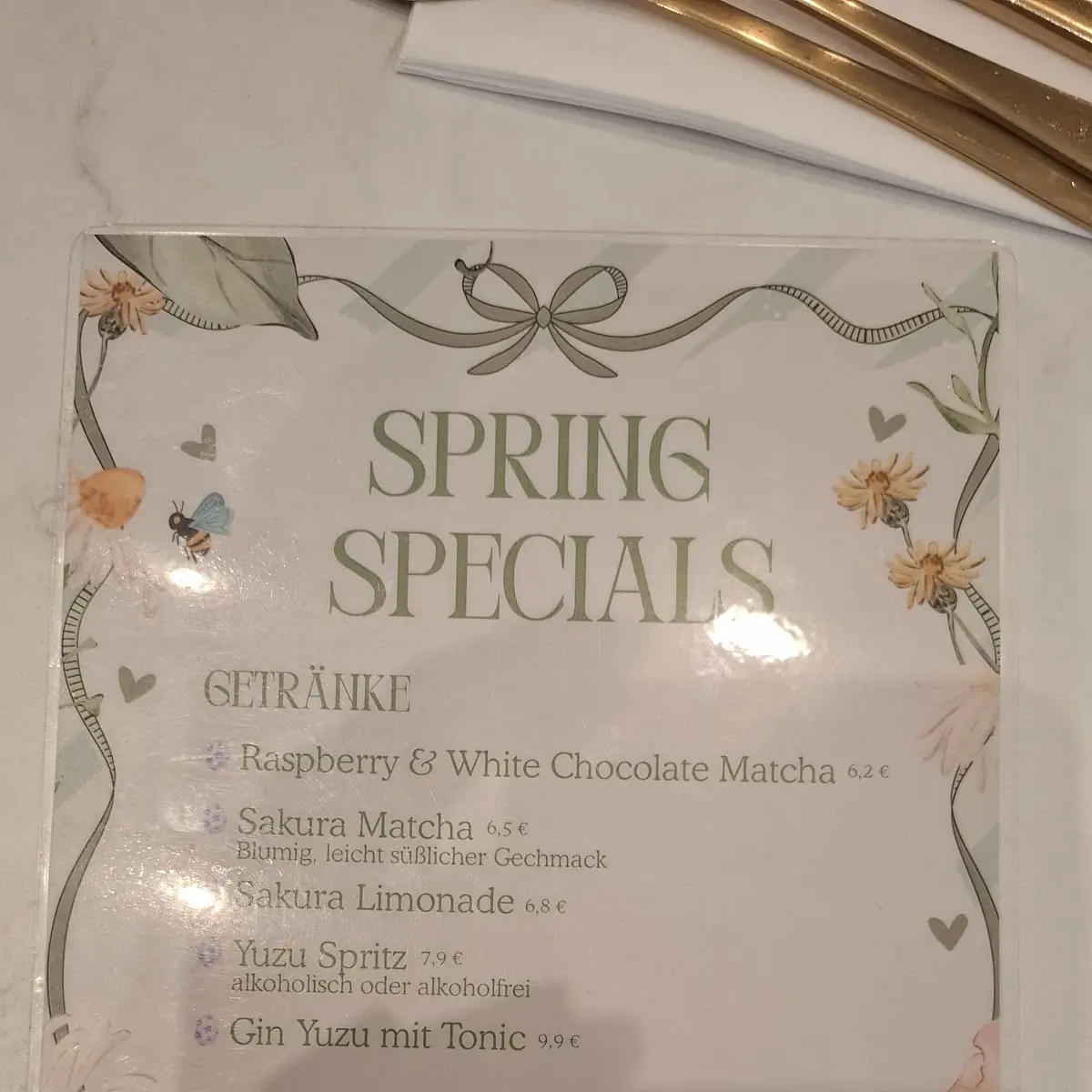 Speisekarte, Café Soufflé