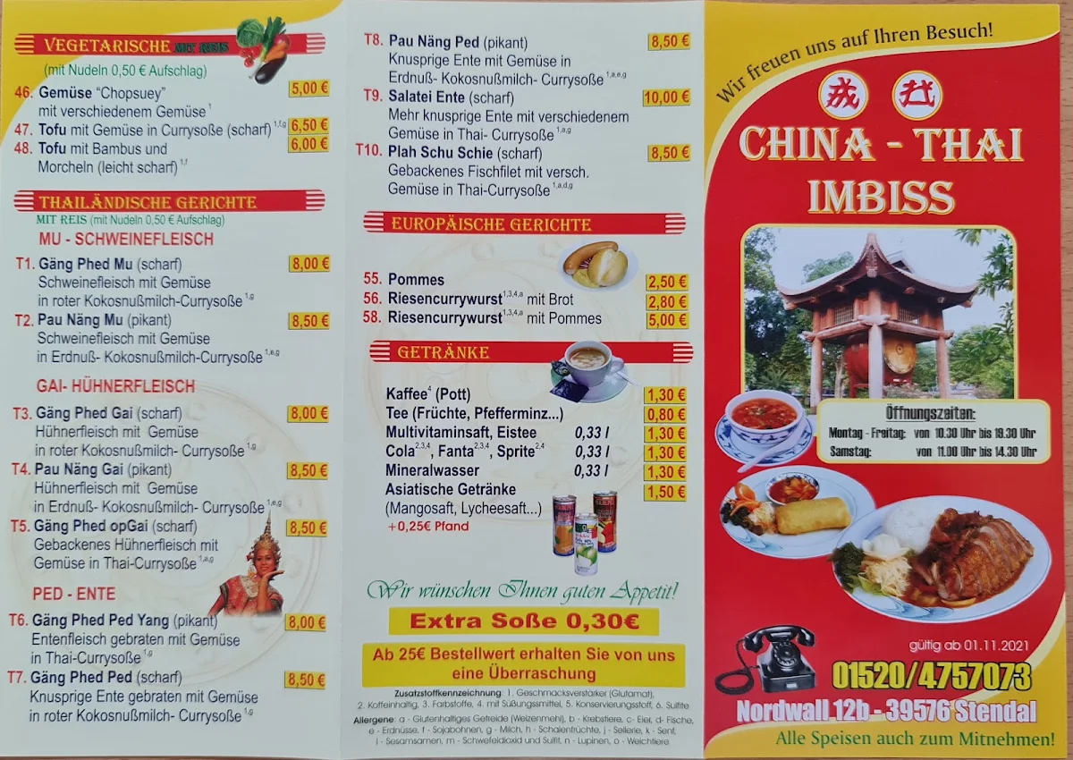 Speisekarte, China-Thai Imbiss