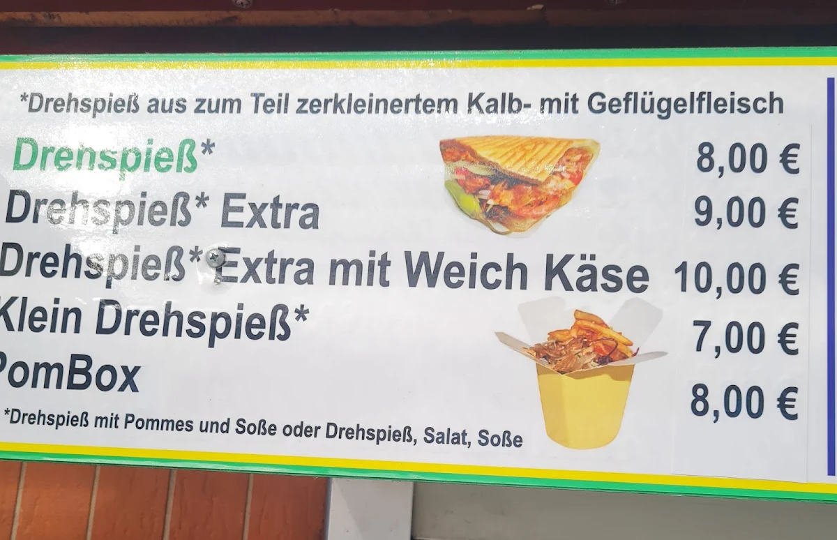 Speisekarte, Kahler Kebab Haus