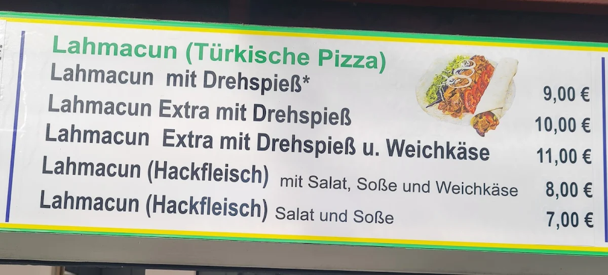 Speisekarte, Kahler Kebab Haus
