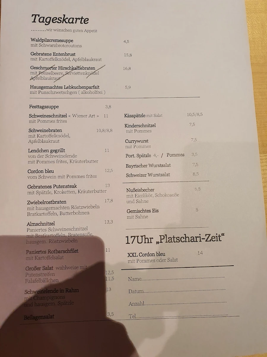 Speisekarte, Viktoriahof zum Kramerwirt (Betriebsurlaub, ab 02.08. wieder geöffnet)