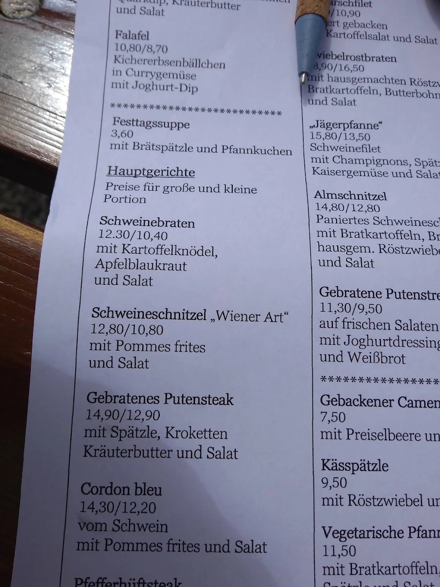 Speisekarte, Viktoriahof zum Kramerwirt (Betriebsurlaub, ab 02.08. wieder geöffnet)