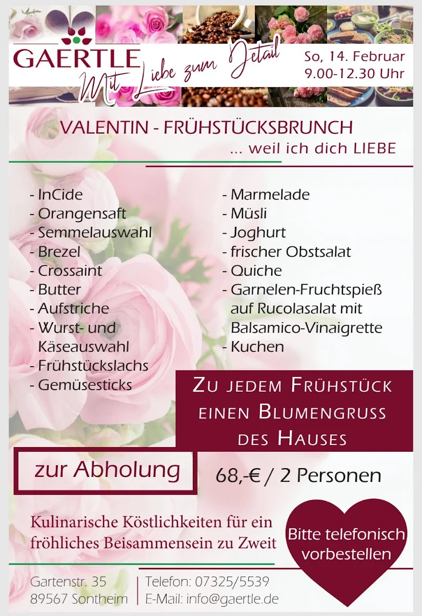Speisekarte, Restaurant Café Eventhaus Gaertle