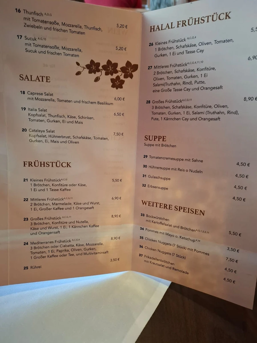 Speisekarte, Cataleya Café | Bar