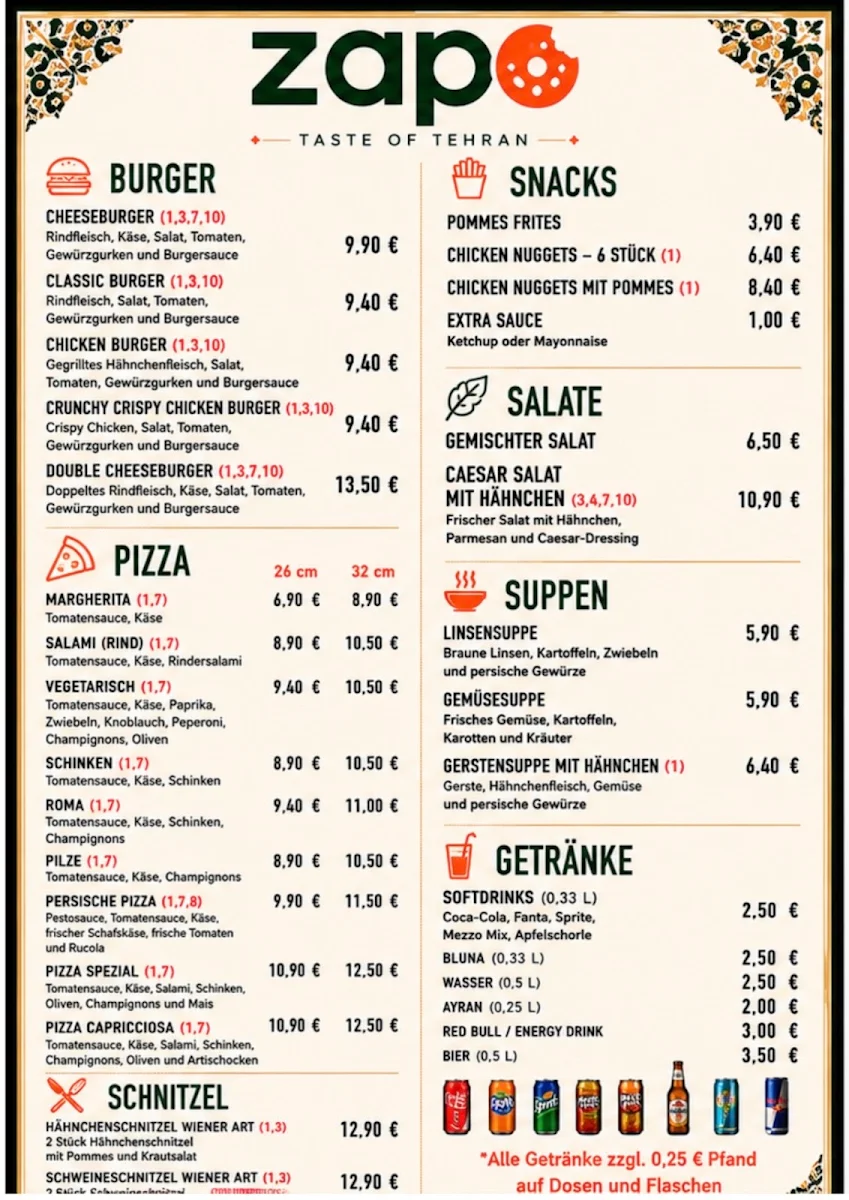 Speisekarte, ZAPO