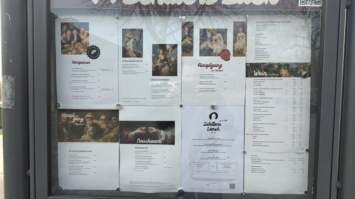 Speisekarte, Schillers Blick – Restaurant & Eventlocation