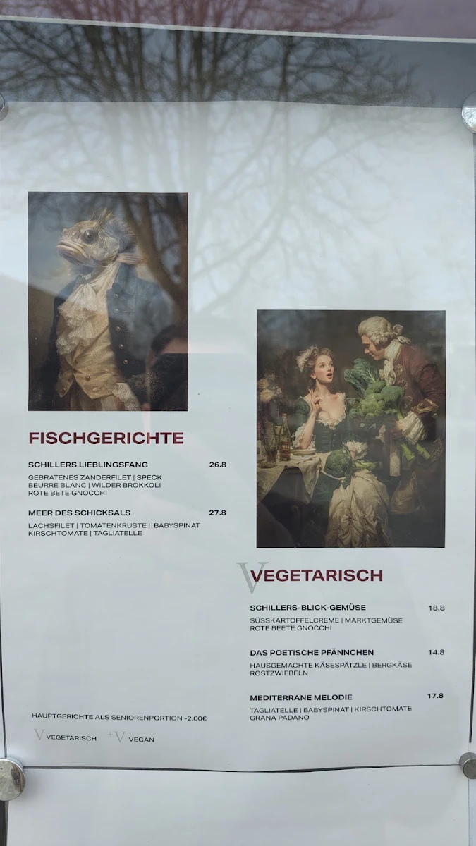 Speisekarte, Schillers Blick – Restaurant & Eventlocation