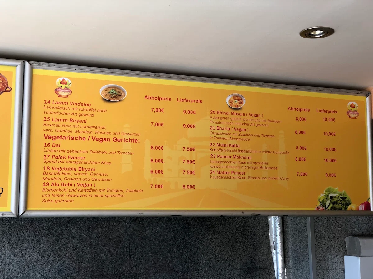 Speisekarte, Delhi Grill