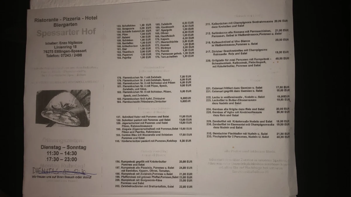 Speisekarte photo 1