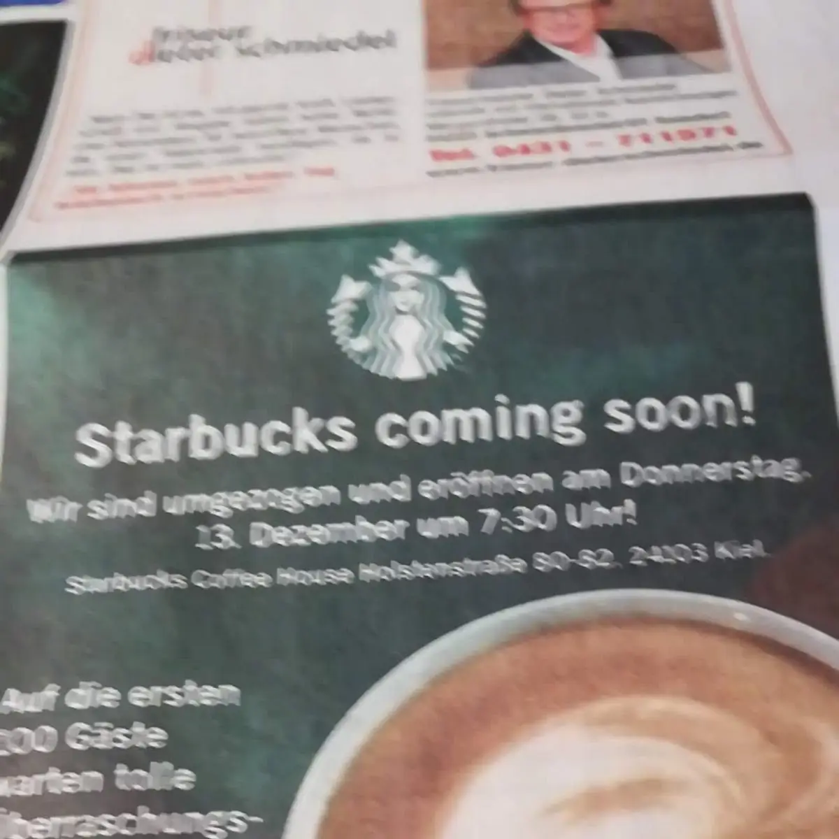 Speisekarte, Starbucks