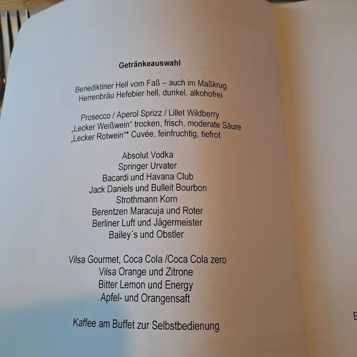 Speisekarte, Restaurant Dillertal & Cateringservice