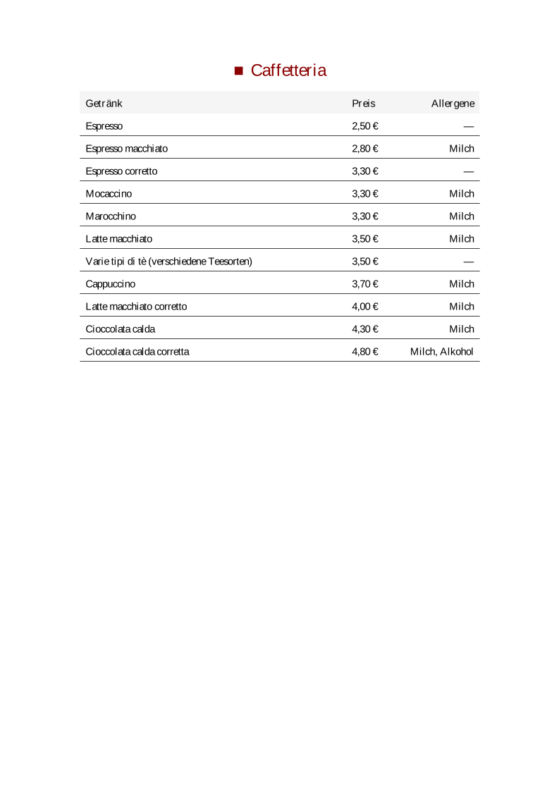 Speisekarte photo 6