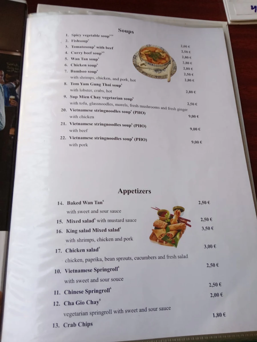 Speisekarte, China Bistro Bambus