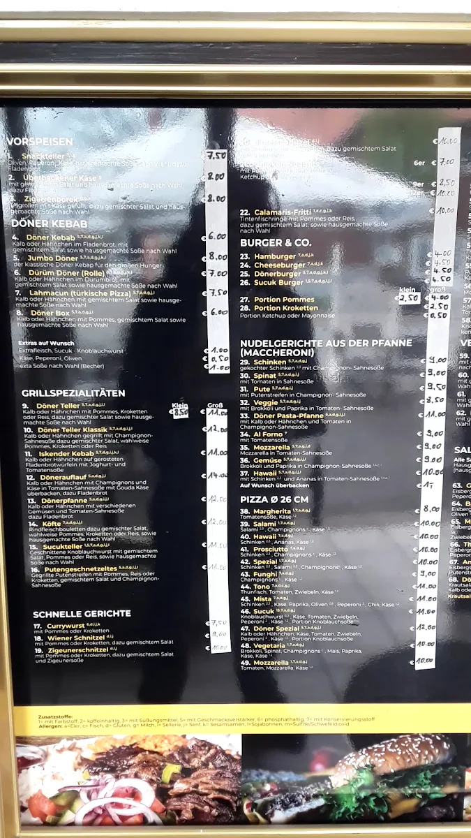 Speisekarte, Stern Schnell Restaurant