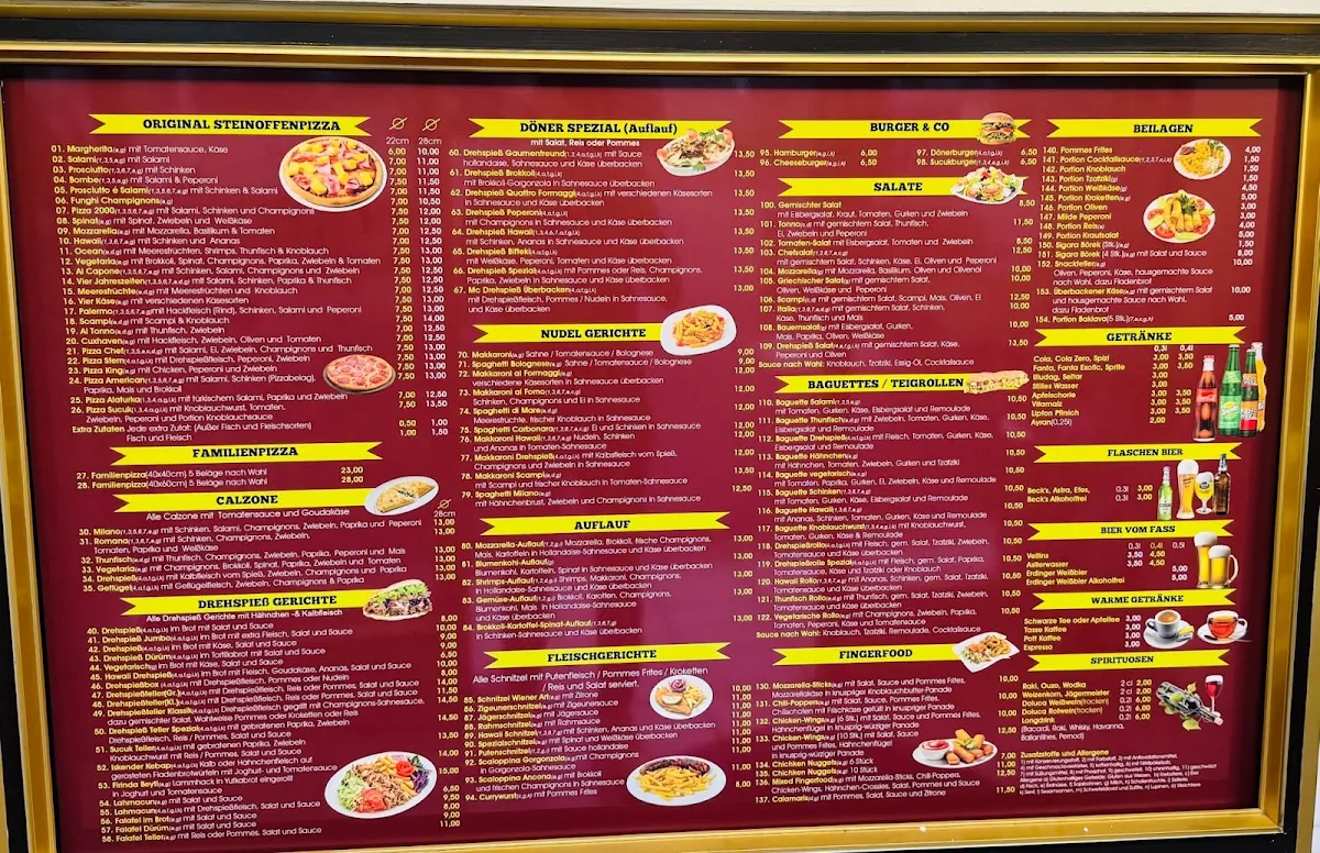 Speisekarte, Stern Schnell Restaurant