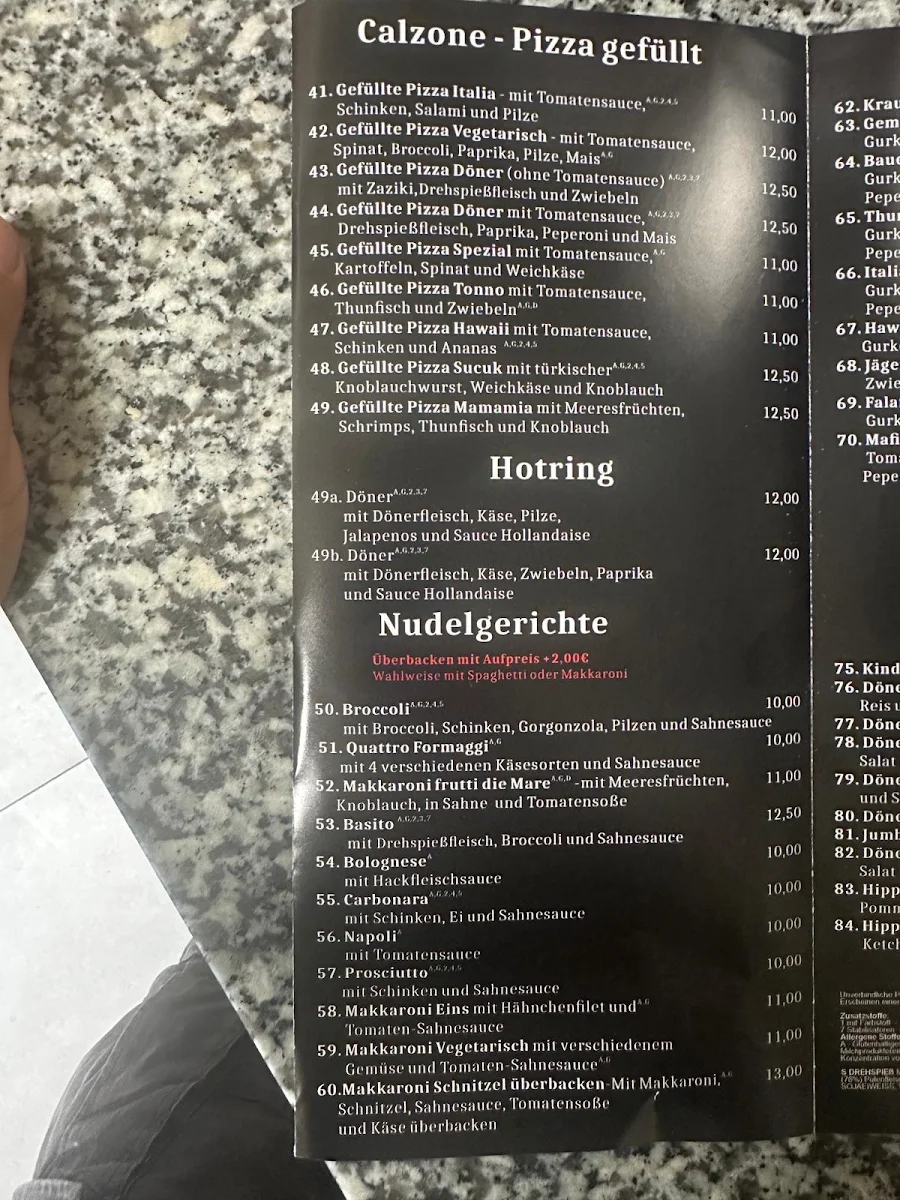 Speisekarte, Basito Döneria