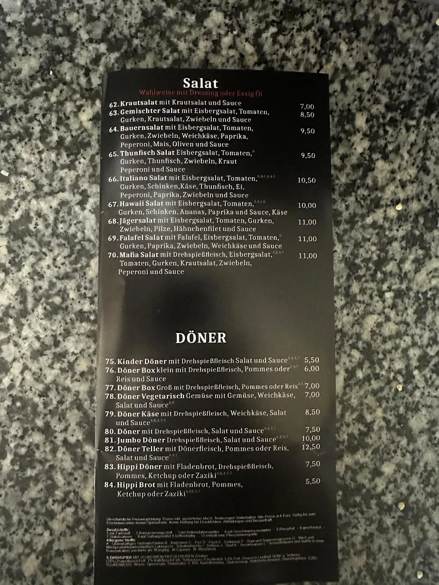 Speisekarte, Basito Döneria