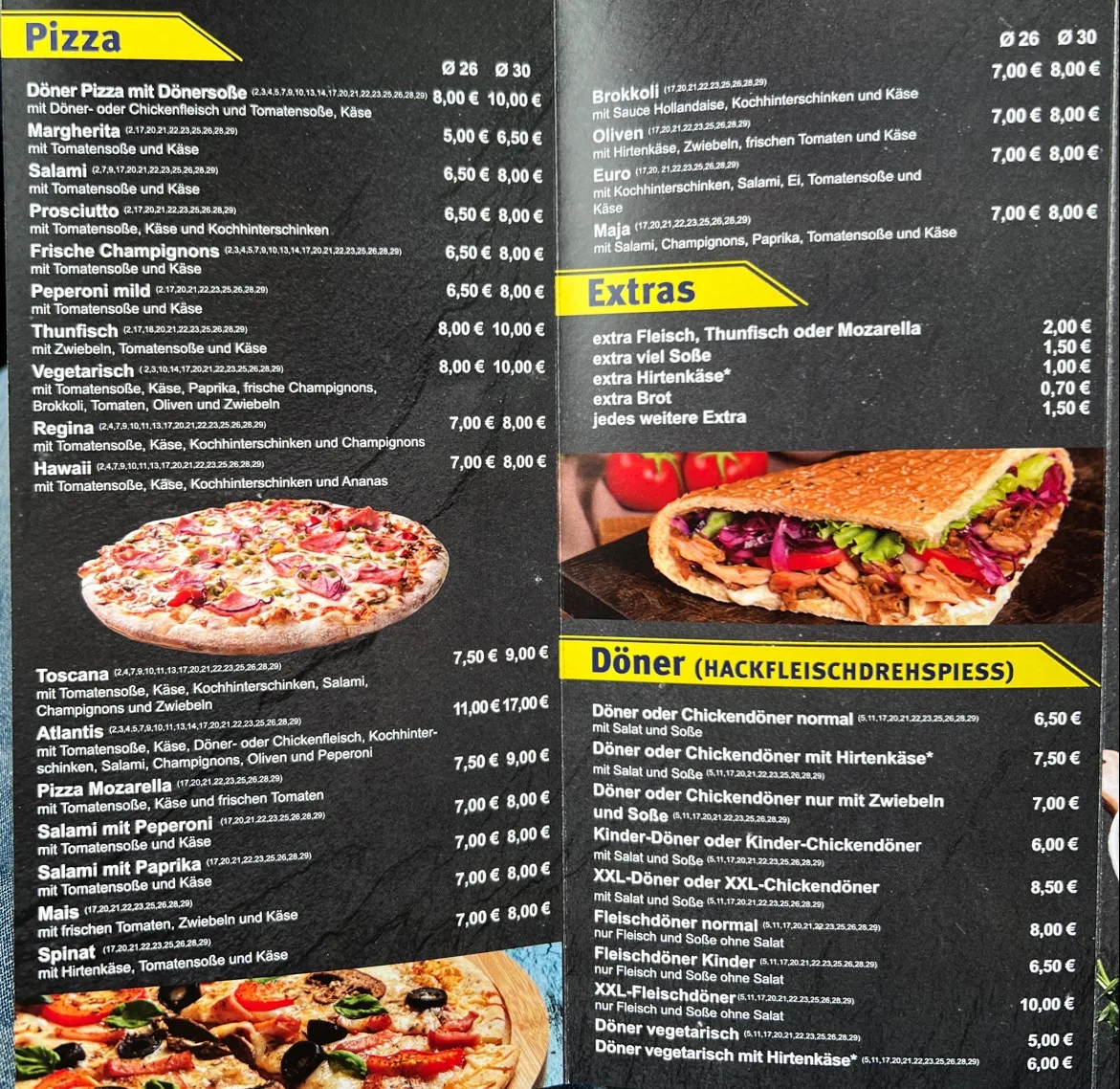Speisekarte, Bistro Atlantis
