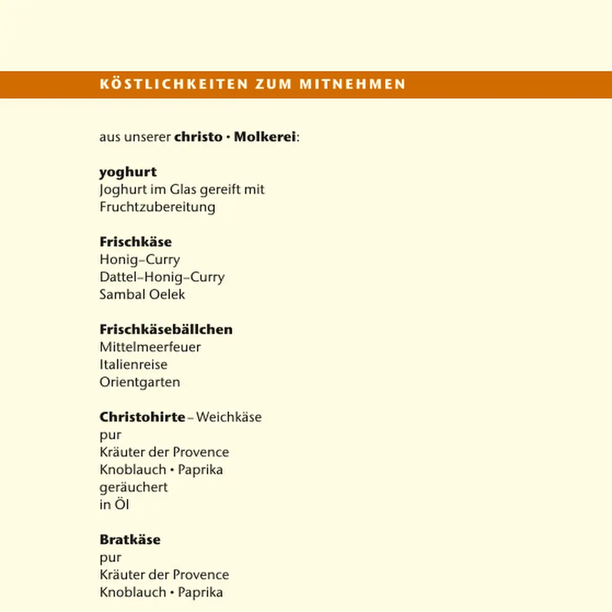 Speisekarte, SAMOCCA Café Weimar