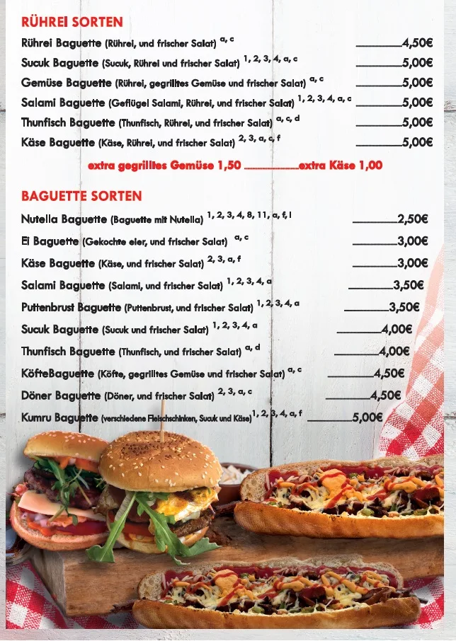 Speisekarte, Azra Grill&Imbiss