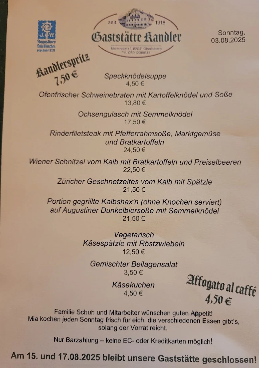 Speisekarte photo 1