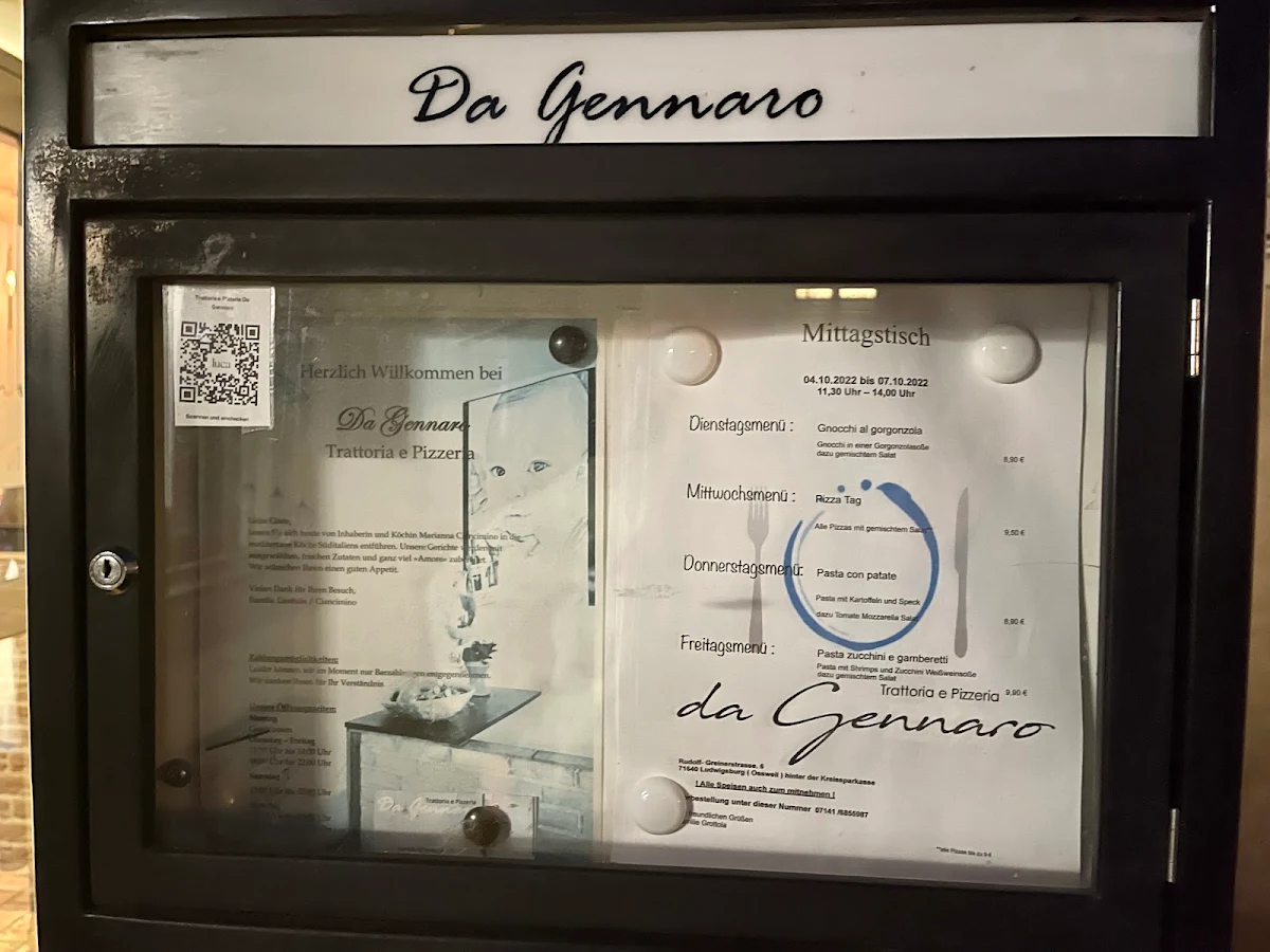 Speisekarte, Trattoria e Pizzeria Da Gennaro