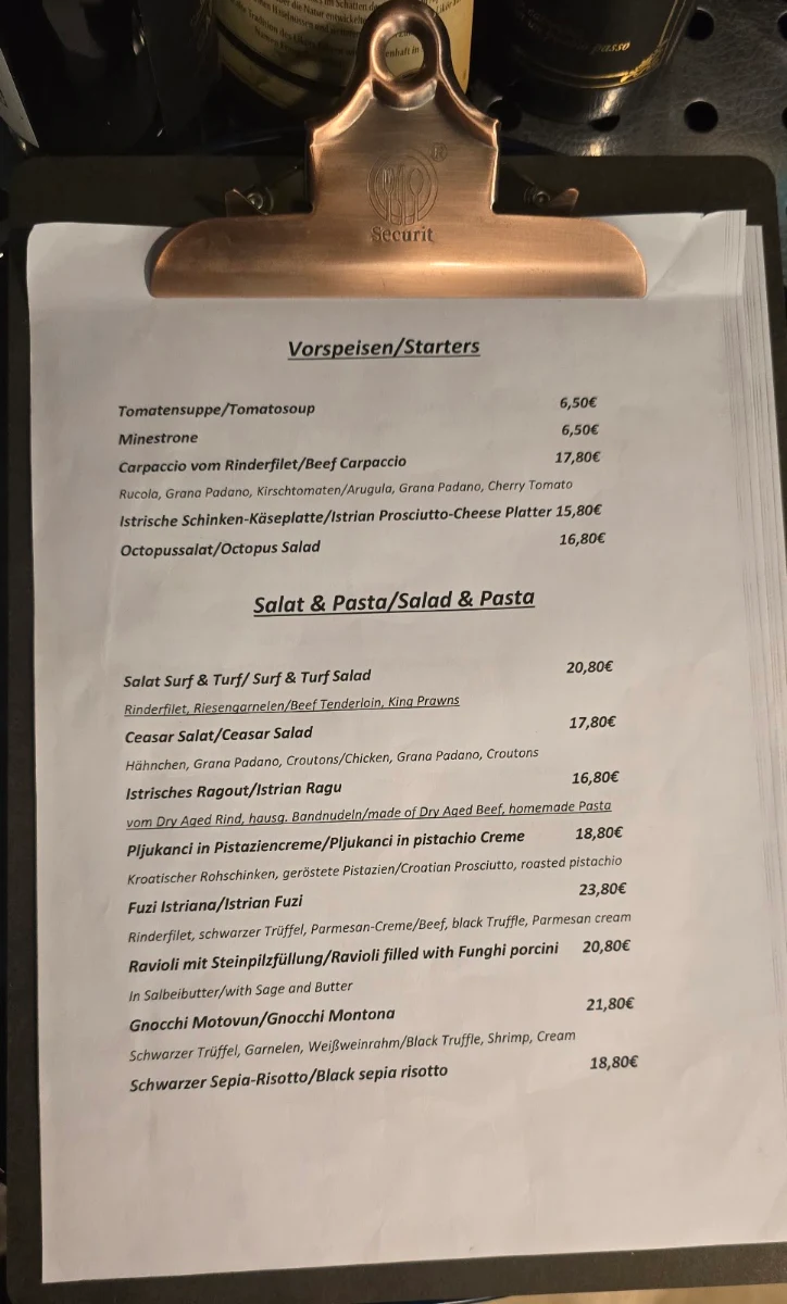Speisekarte, Laganini Besigheim