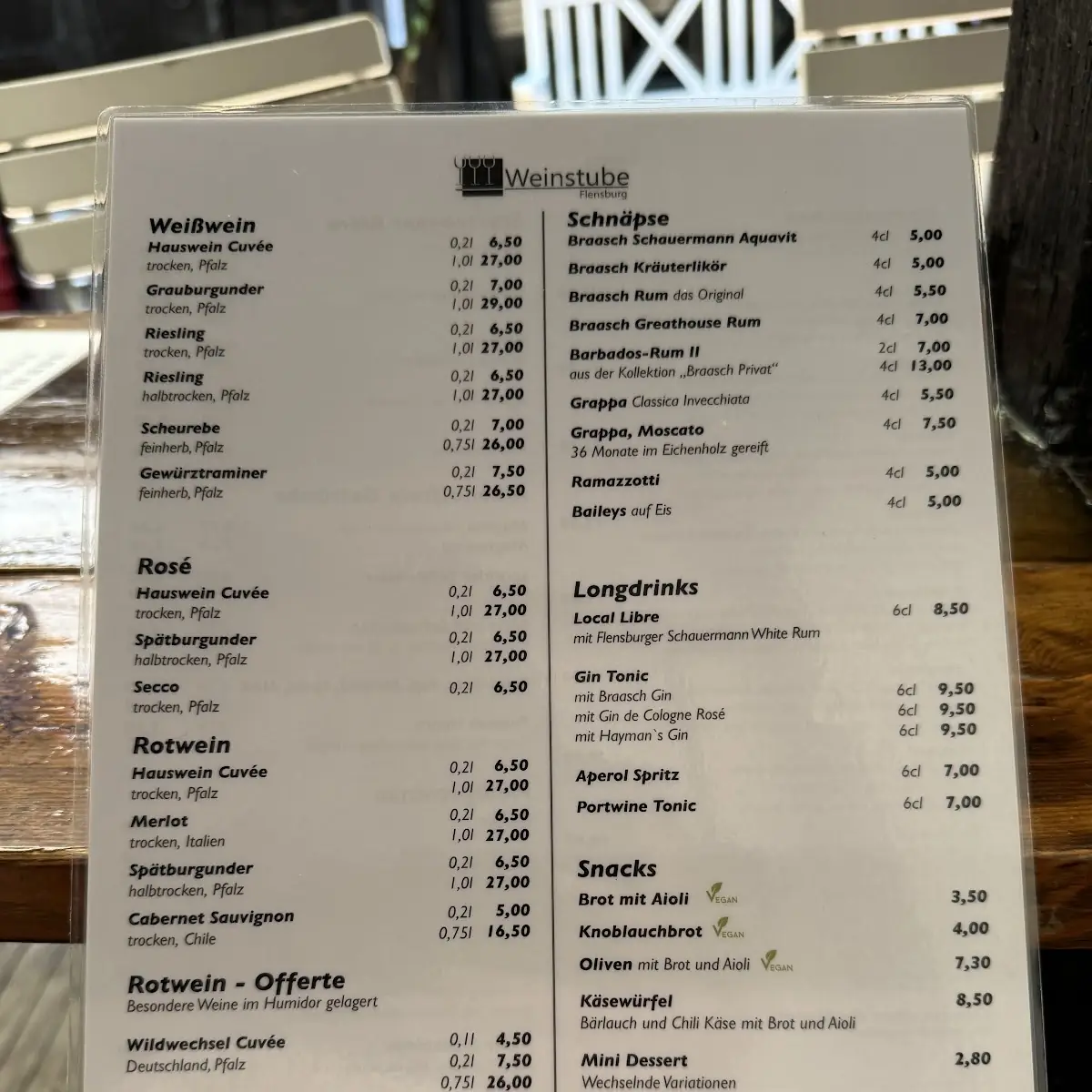 Speisekarte, NIKOLAI - Flammkuchen in Flensburg