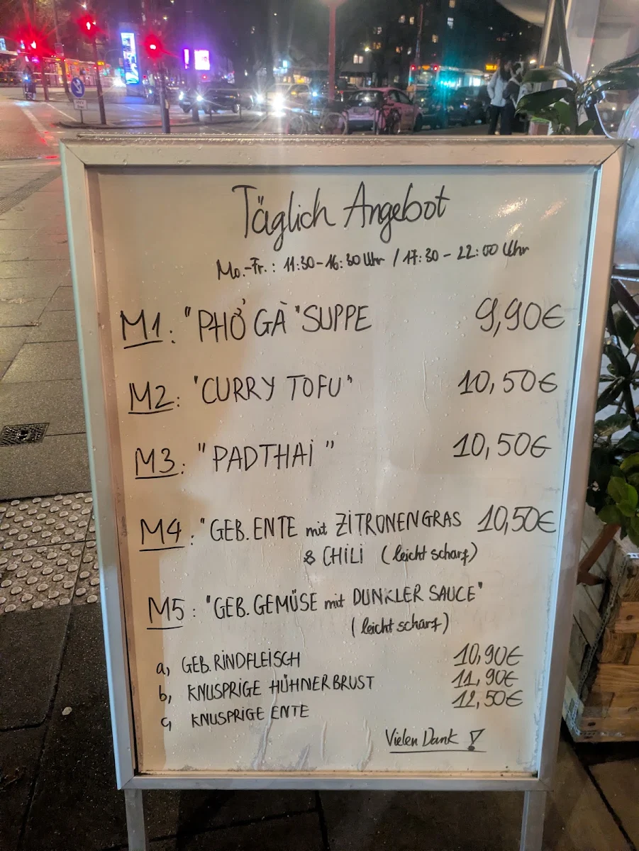 Speisekarte, Dai Nam Restaurant